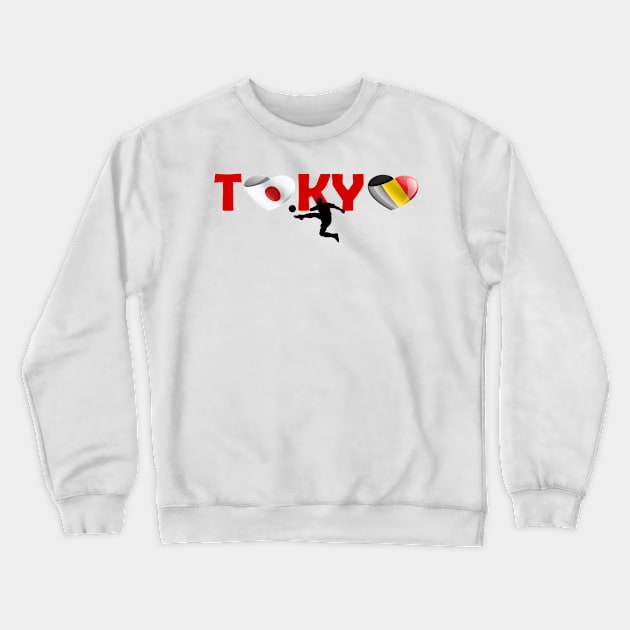 Sports games in Tokyo: Football team from Belgium (BE) Crewneck Sweatshirt by ArtDesignDE